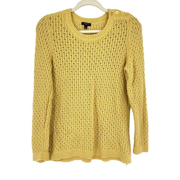 Talbots Lambswool Open Knit Sweater Yellow Small Petite - Picture 1 of 5